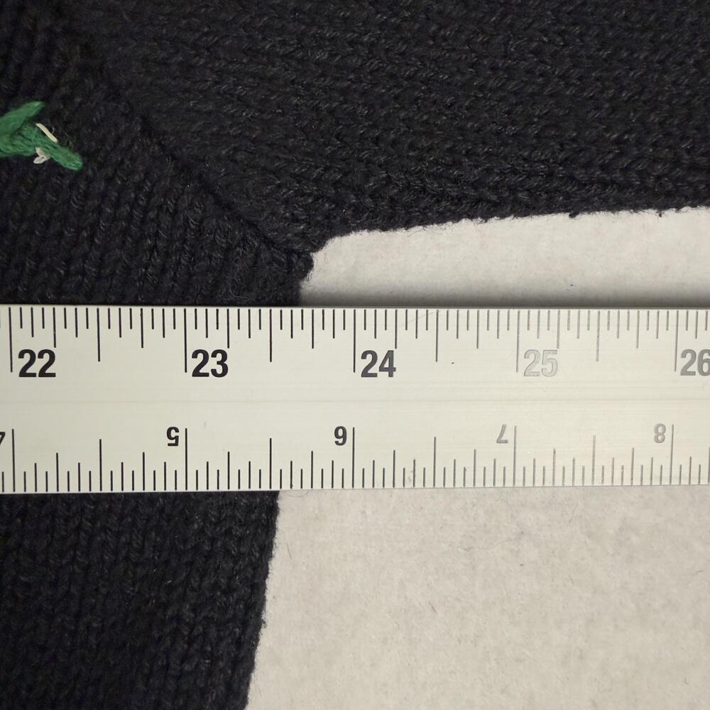 Vintage Embroidered Christmas Cardigan Sweater Rocking Horse Beaded Black Size L - Picture 7 of 10